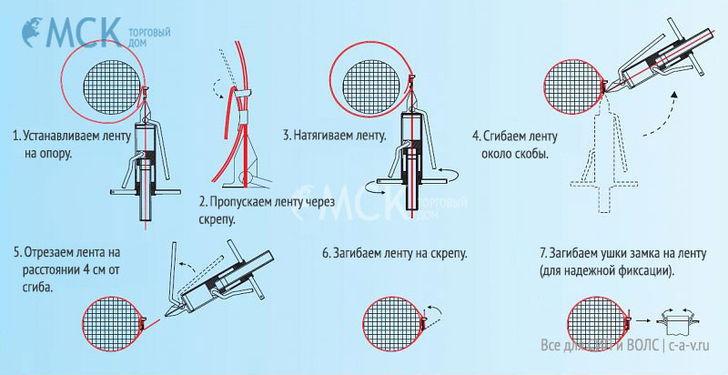 Инструкция по натяжению бандажной ленты с помощью инструмента BTS Теленко (Telenco).