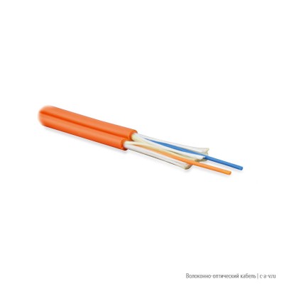 Hyperline FO-D3-IN-50-2-LSZH-OR Кабель волоконно-оптический 50/125 (OM2) многомодовый, 2 волокна, duplex, zip-cord, плотное буферное покрытие (tight buffer) 3.0 мм, для внутренней прокладки, LSZH, оранжевый