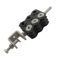 Зажим фидерный комбинированный для оптоволоконного кабеля (FO)4-7мм и кабеля питания (DC)9-14мм Feeder Cable Clamp 3х4/7-3х9/14