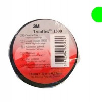 7100081321 Temflex 1300, зеленая, универсальная изоляционная лента, 15мм х 10м х 0,13мм