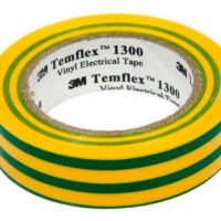 7100080346 Temflex 1300, желт-зел, универсальная изоляционная лента, 19мм х 20м х 0,13мм