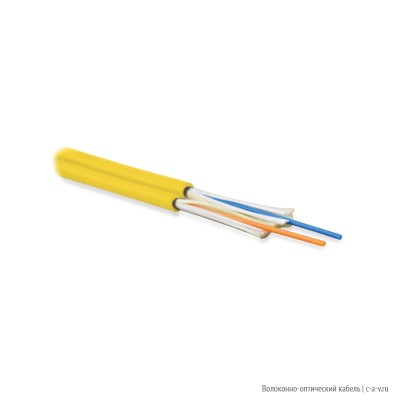 Hyperline FO-D2-IN-9-2-LSZH-YL Кабель волоконно-оптический 9/125 (OS2) одномодовый, 2 волокна, duplex, zip-cord, плотное буферное покрытие (tight buffer) 2.0 мм, для внутренней прокладки, LSZH, желтый