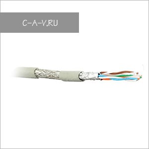 C6-SFTP4205-H-GY - кабель витая пара, 6a категория, SFTP, 4 пары, 500 Мгц, негорючий